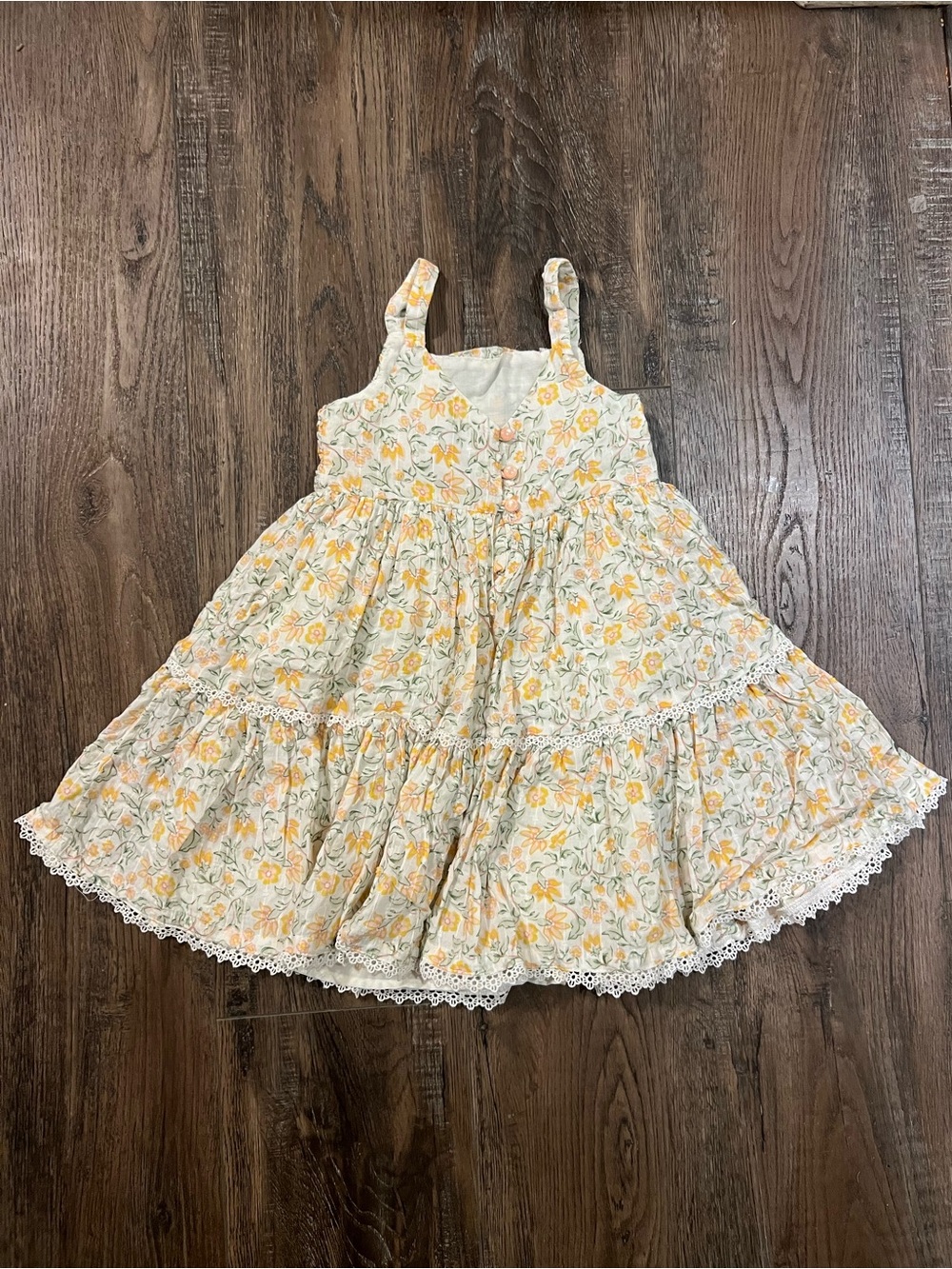 Haute Hippie Cream Sundress with Yellow Floral Print